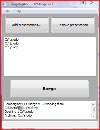 ODPMerge v1.0 on Windows Vista