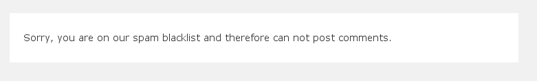 WordPress 2.5 with email blacklist patch denying comment posintg to a spammer