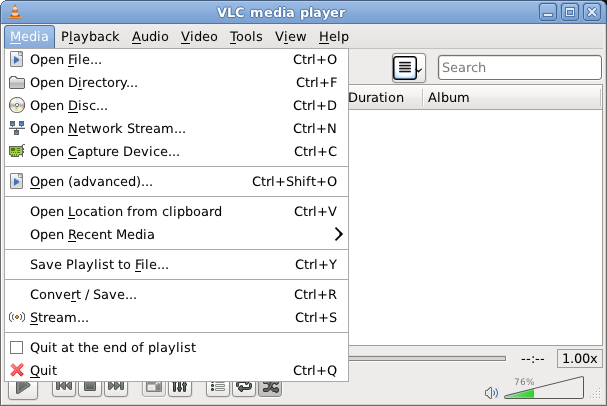 VLC after the menus_have_icons fix
