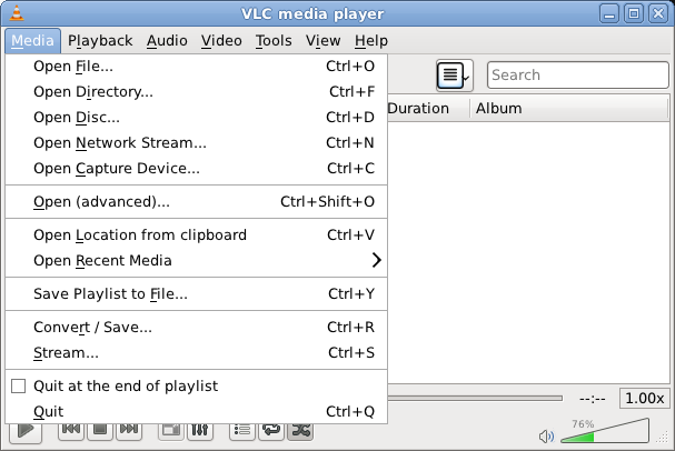 VLC before the menus_have_icons fix